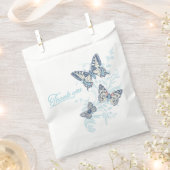 三蝶感謝していスケッチユー結婚ブルー フェイバーバッグ (クリップ留めされた状態)