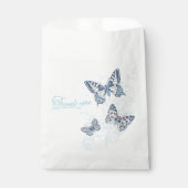 三蝶感謝していスケッチユー結婚ブルー フェイバーバッグ (正面)