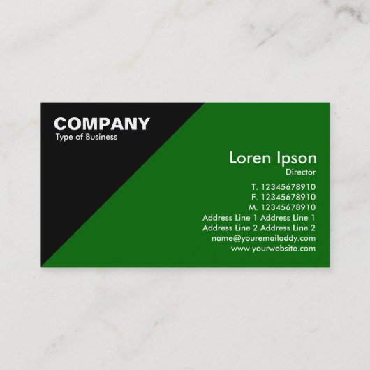 三角のコーナー-緑(006600) 名刺 (正面)