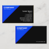 三角のコーナー- 3d効果-青および黒 名刺 (正面/裏面)