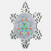 三角のデザイン(雪片のオーナメント) スノーフレークピューターオーナメント (右)