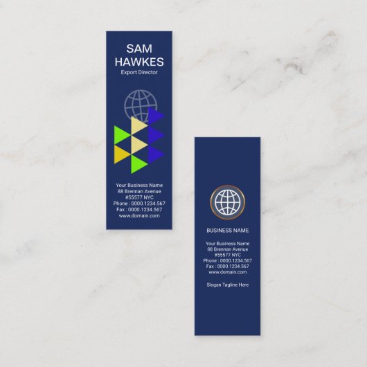 三角カラフル形の転送グローバル読み込み書き出し スキニー名刺 (正面/裏面)