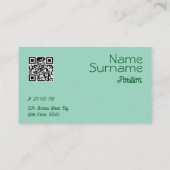 三角グリーンターコイズグレーQR名刺 名刺 (裏面)