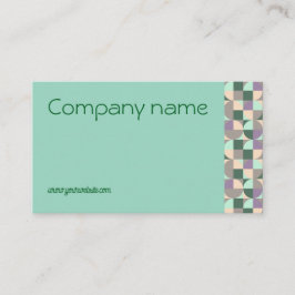 三角グリーンターコイズグレーQR名刺 名刺