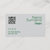 三角グリーンターコイズグレーQR名刺 名刺 (裏面)