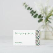 三角グリーンターコイズベージュQR名刺 名刺 (スタンド正面)