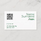 三角グリーンターコイズベージュQR名刺 名刺 (裏面)