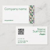 三角グリーンターコイズベージュQR名刺 名刺 (正面/裏面)