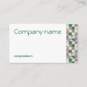 三角グリーンターコイズベージュQR名刺 名刺 (正面)