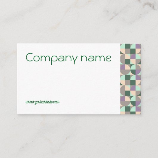 三角グリーンターコイズベージュQR名刺 名刺 (正面)