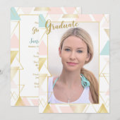 三角フレーム写真 卒業招待状 招待状 (正面/裏面)
