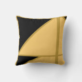 三角マスタードシンプル金ゴールドユニークエレガント クッション (裏面)