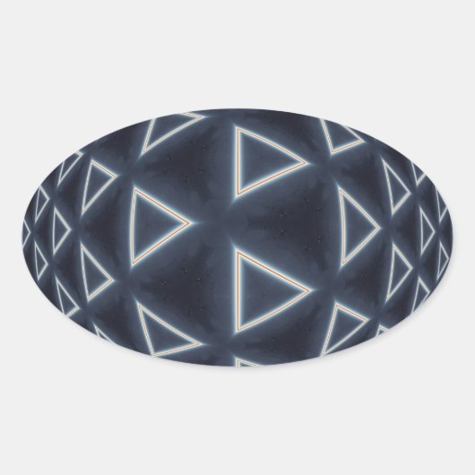 三角世界 楕円形シール (正面)