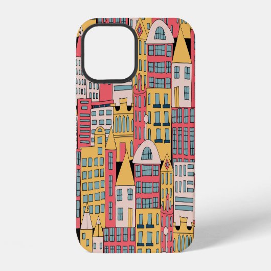 三角幾何学模様: カラフルな抽象的背景 iPhoneケース (裏面)