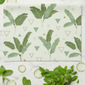 三角形が付いているバナナの葉 キッチンタオル (折り畳み)