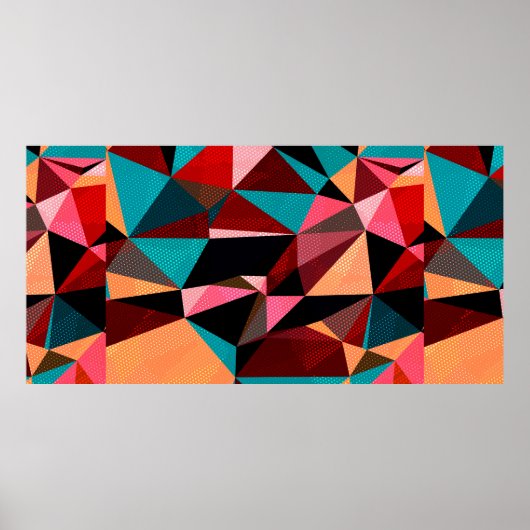 三角形とカラフルgeを持つ抽象芸術背景 ポスター (正面)