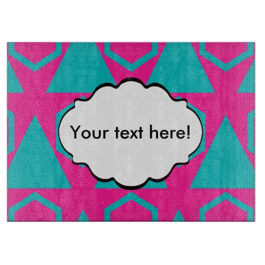 三角形とハネコムパターン カッティングボード (正面)