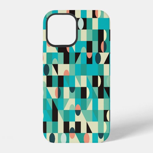 三角形と円のビンテージ柄 iPhoneケース (裏面)