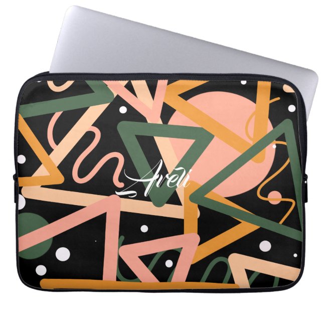 三角形と円 ラップトップスリーブ (正面)