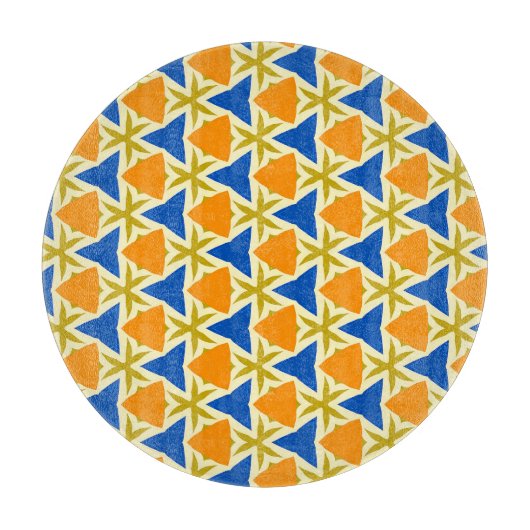 三角形と星カラフル カッティングボード (正面)