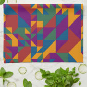 三角形と正方形の基本ジオメトリ キッチンタオル (折り畳み)