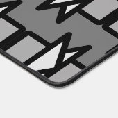 三角形と長方形のモダンデザイン、グレーと黒 デスクマット (コーナー)