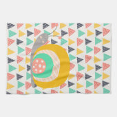 三角形にハッピースカタツムリ キッチンタオル (横)