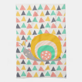 三角形にハッピースカタツムリ キッチンタオル (縦)