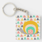 三角形にハッピースカタツムリ キーホルダー (正面)