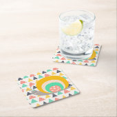 三角形にハッピースカタツムリ スクエアペーパーコースター (インサイチュ)