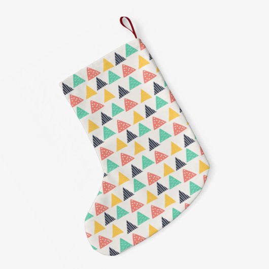 三角形にハッピースカタツムリ スモールクリスマスストッキング (裏面 (吊り時))