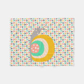 三角形にハッピースカタツムリ フリースブランケット (正面(横))