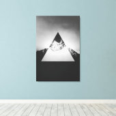 三角形に鏡像化された幾何学的な山 キャンバスプリント (インサイチュ (ウッドフロア))
