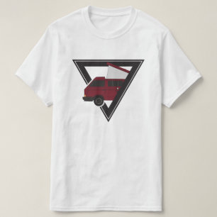 三角形のあずき色バス Tシャツ