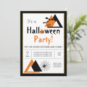 三角形のこうもりとクモのウェブ大人ハロウィーン 招待状 (スタンド正面)