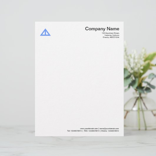 三角形のシェイプ02 – ベビーブルー レターヘッド (スタンド正面)