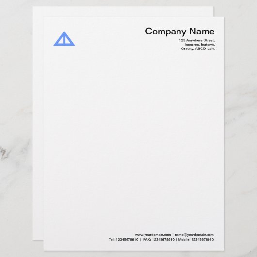 三角形のシェイプ02 – ベビーブルー レターヘッド (正面/裏面)