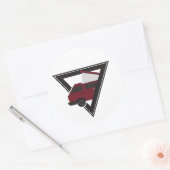 三角形のマゼンタバス ラウンドシール (封筒)