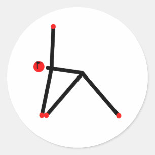 三角形のヨガの姿勢の棒の姿 ラウンドシール