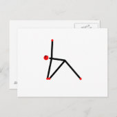 三角形のヨガポーズのスティック図形。 ポストカード (正面/裏面)