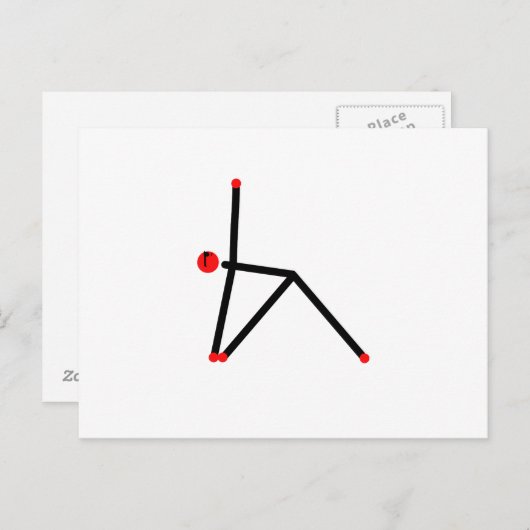 三角形のヨガポーズのスティック図形。 ポストカード (正面/裏面)