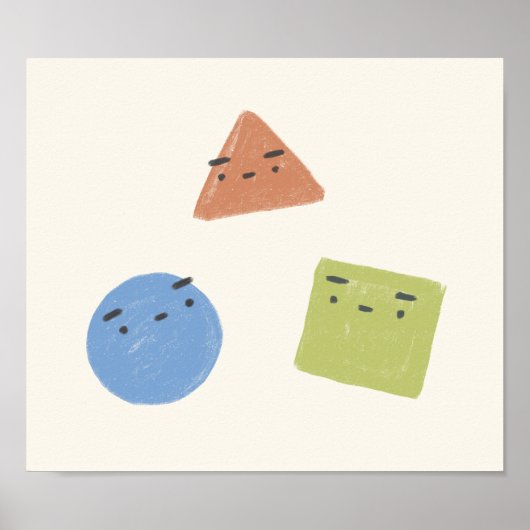 三角形の円（正方形） ポスター (正面)