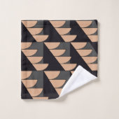 三角形の半円ジオメトリパターン バスタオルセット (ウォッシュタオル)