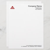 三角形の図形02 - Ruby Red レターヘッド (正面/裏面)