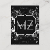 三角形の幾何学的な黒と白のスモークモノグラム 名刺 (裏面)