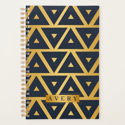 三角形の幾何学的パタパーソナライズされたーン プランナー手帳 (正面)