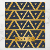 三角形の幾何学的パタパーソナライズされたーン ワインラベル (シングルラベル)