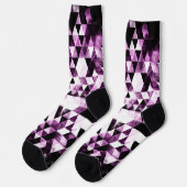 三角形の幾何学的鮮やかピンクスモーク銀河系 ソックス (左)