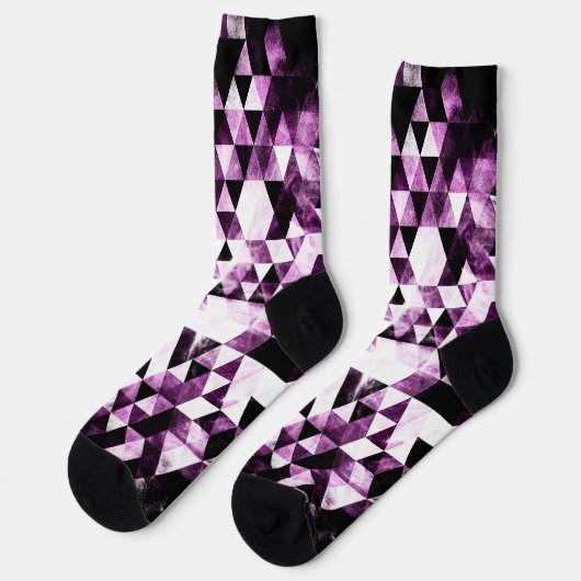 三角形の幾何学的鮮やかピンクスモーク銀河系 ソックス (左)