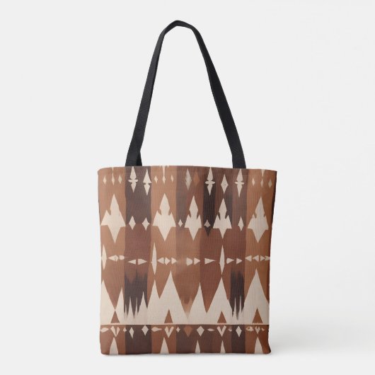 三角形の形をした継ぎ目のない幾何学的パターン トートバッグ (裏面)